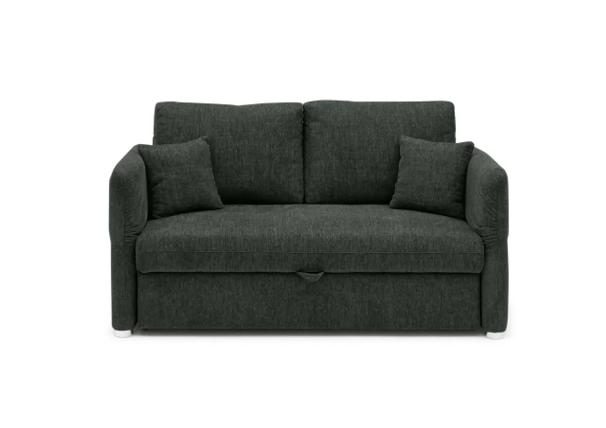 Sofa JORDEN - 2-Sitzer inkl. Schlaffunktion, verstellbaren Armlehnen, Stoff, Dunkelgrün