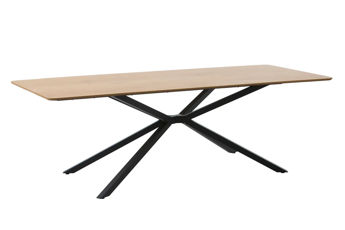Esstisch - LB ca. 200x100 cm, Eiche Nachbildung, Schwarz