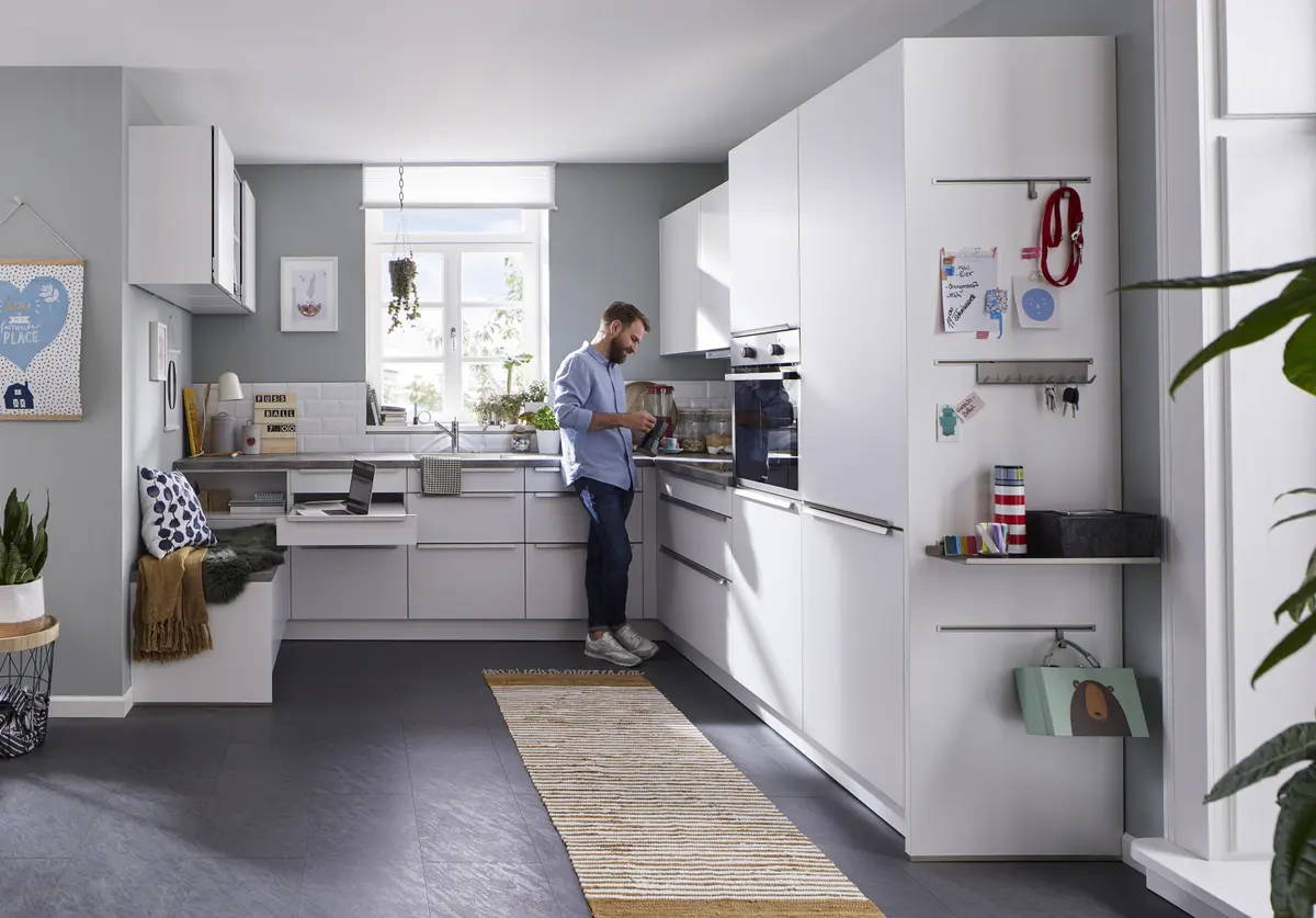 U-Küche 52.180 GL 5 520, Kristallweiß matt