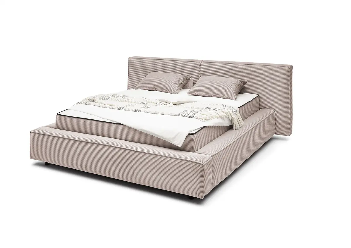 Polsterbett- Liegefläche ca. 180x200 cm, Stoff, Hellrosa, inkl. Matratze