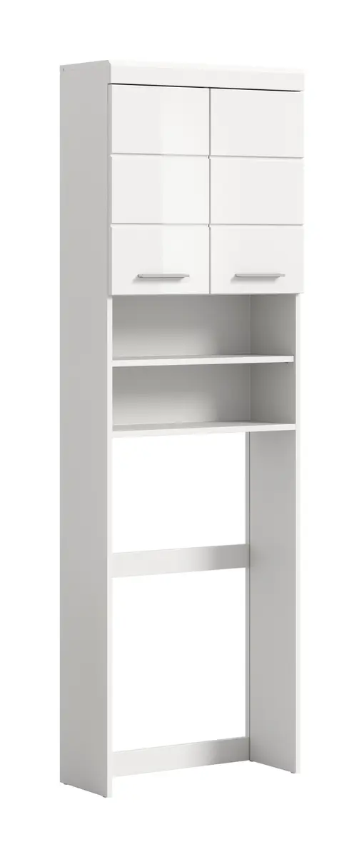 Waschmaschinenüberbau - B ca. 63 cm, Weiß, Weiß Hochglanz