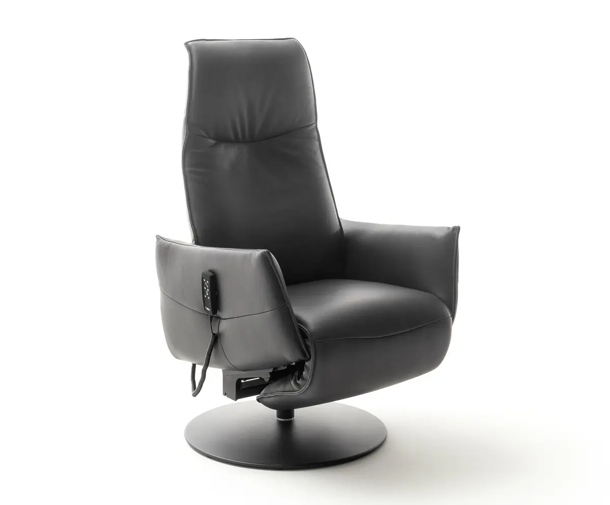 Relaxsessel Marsala - inklusive Motorischer Verstellung und Aufstehhilfe, Leder, Grau