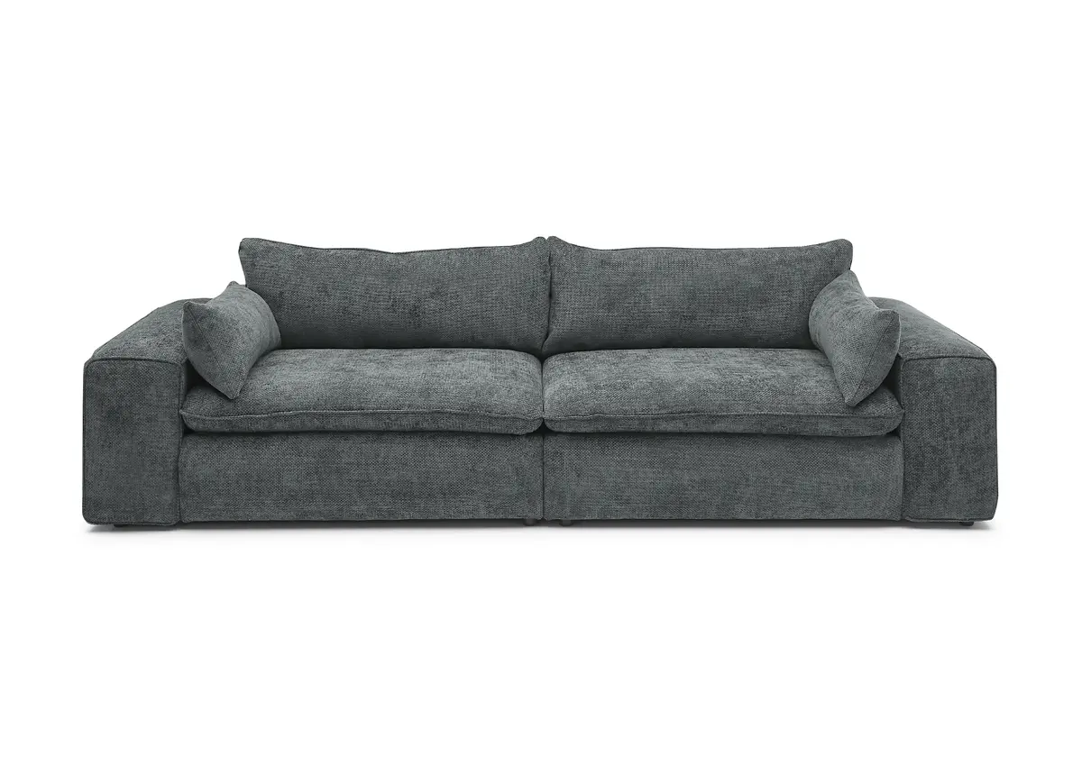 Sofa - 3-Sitzer, Stoff, Graublau