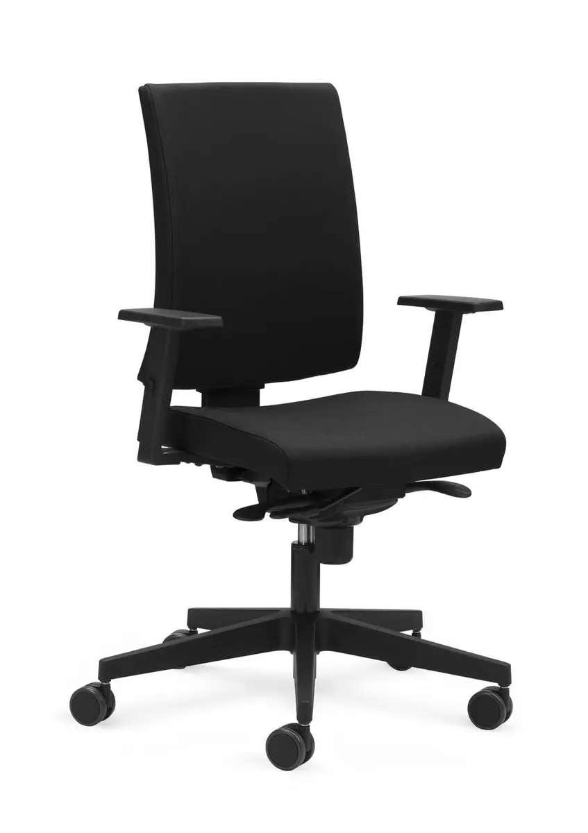 Bürodrehstuhl  - mit Armlehne, Stoff, Schwarz