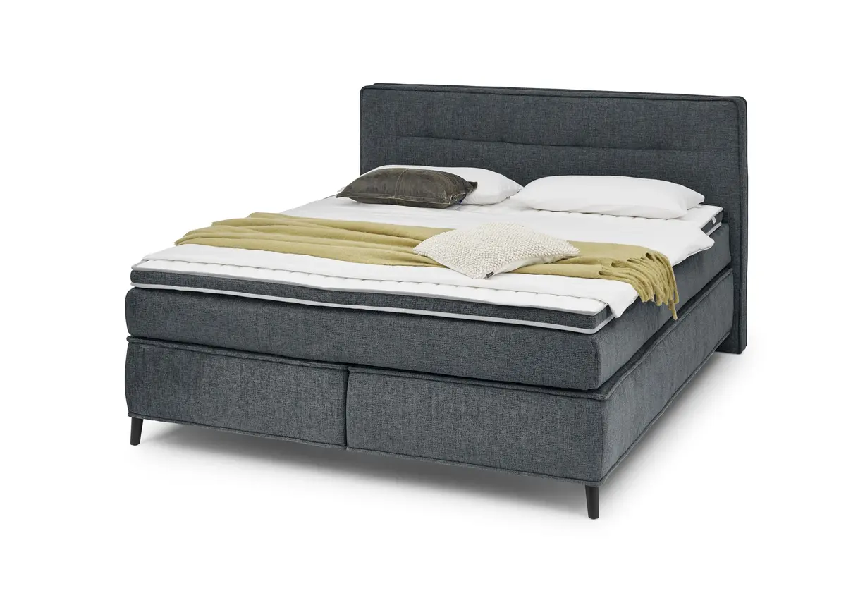 Boxspringbett- Liegefläche ca. 180x200 cm, Stoff, Anthrazit