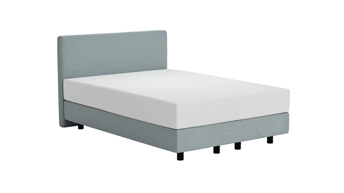 Boxspringbett Valencia - Liegefläche ca. 140x200 cm, Stoff, Hellblau