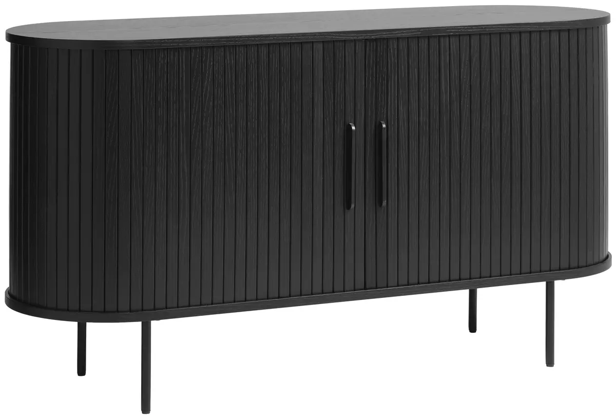 Sideboard - B ca. 140 cm, Eiche Furnier, Schwarz
