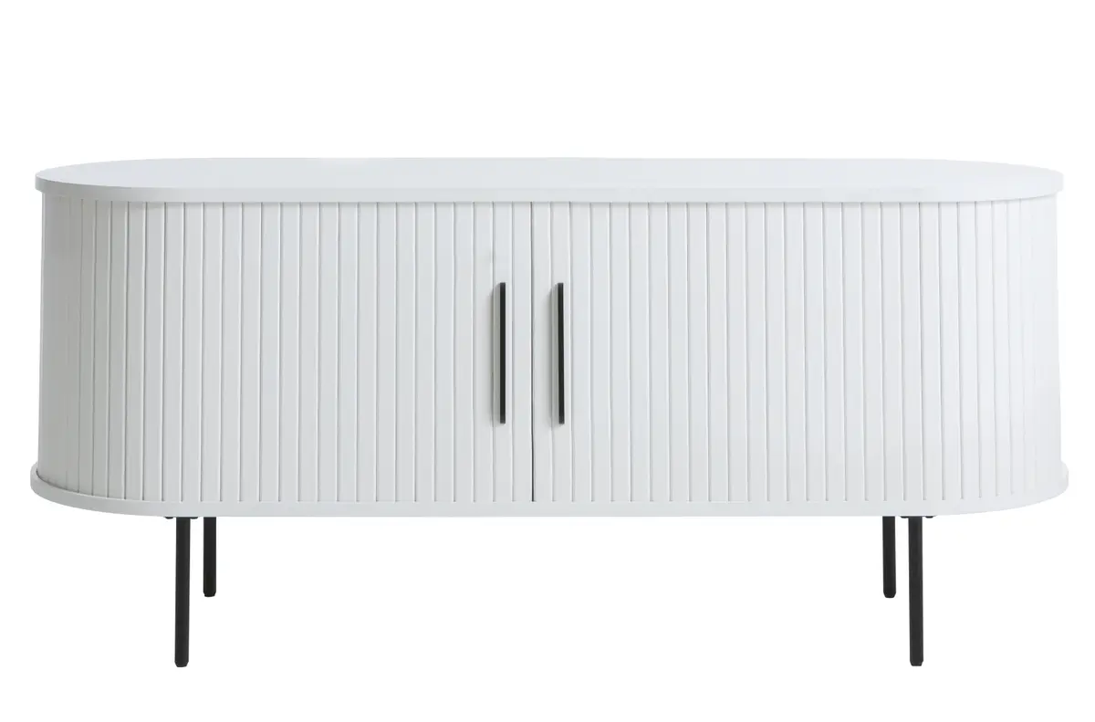 TV-Lowboard - B ca. 120 cm, Eiche Furnier, Weiß