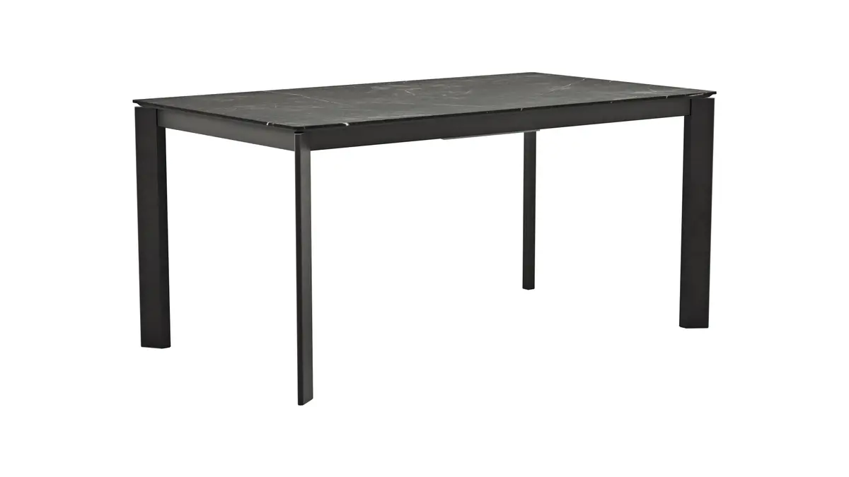 Esstisch Menosa - ausziehbar, LB ca. 160x90 cm, Laminat, Marmor schwarz