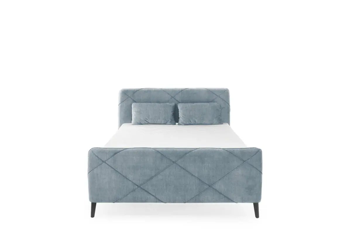 Boxspringbett JESSI- Liegefläche ca. 140x200 cm, Stoff, Hellblau
