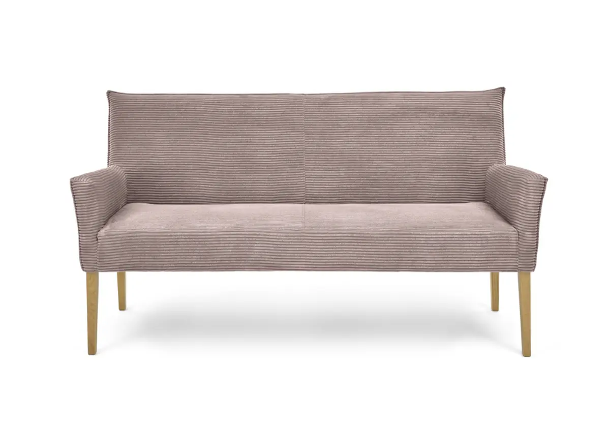 Polsterbank SITTING TOGETHER_K- Stoff, Rosa, Eiche Natur