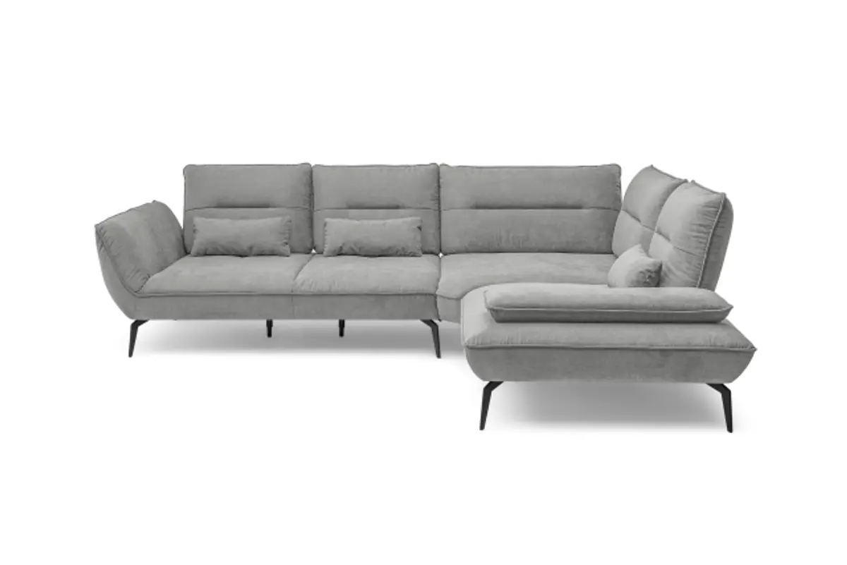 Ecksofa PAYTON -2,5-Sitzer, Ecke rechts, Stoff, Silbergrau