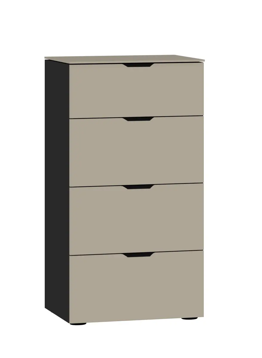 Kommode JOIN IT- Glas, Hellbraun, Matt, Schwarz