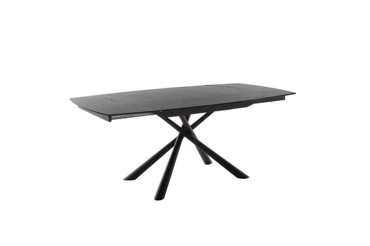 Esstisch - ausziehbar, LB ca. 130x100 cm, Keramik, Anthrazit