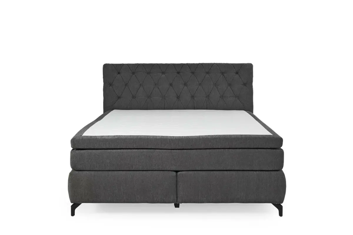 Boxspringbett JOLIN MIX- Liegefläche ca. 180x200 cm, Stoff Anthrazit