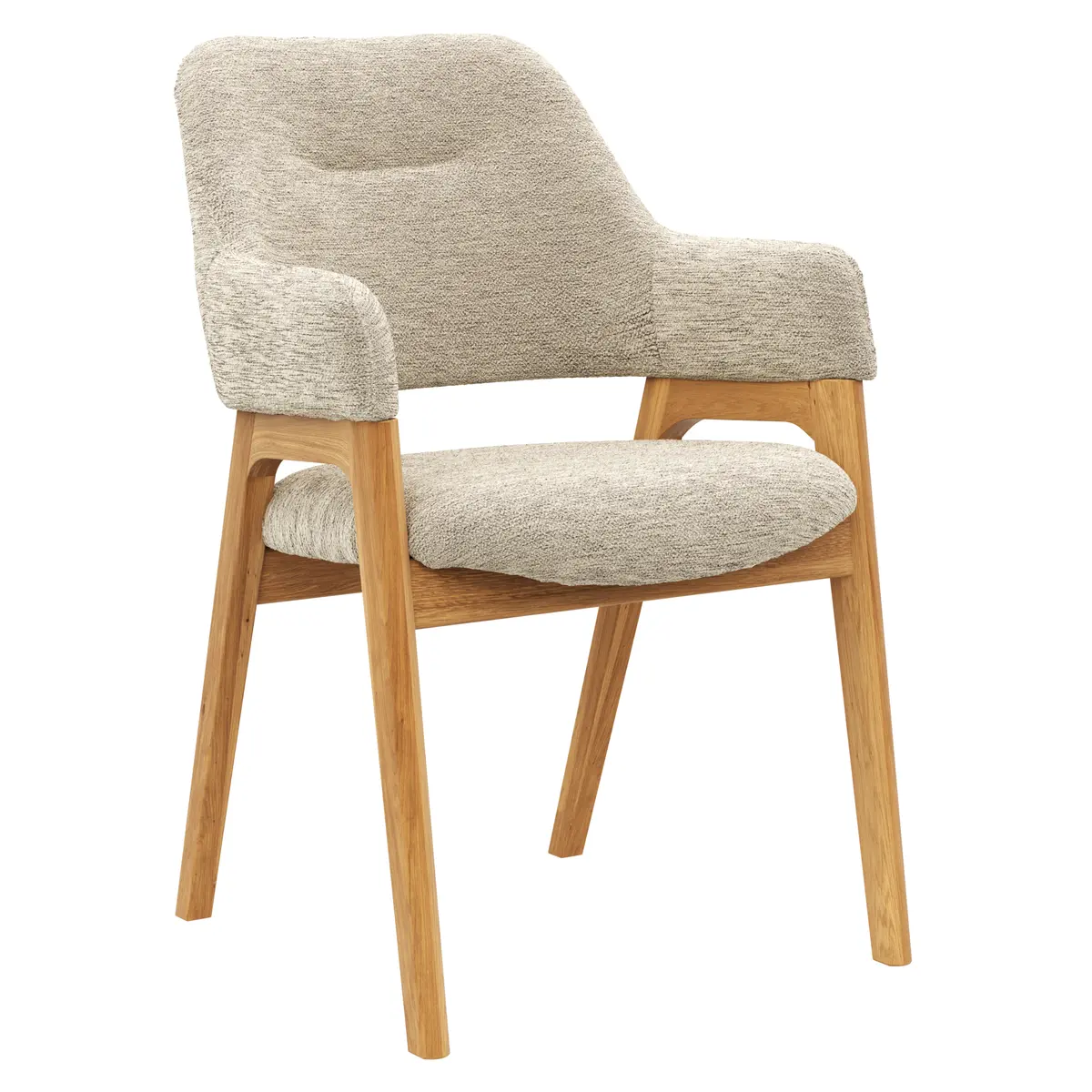 Armlehnstuhl Flore 1 - Stoff, Beige