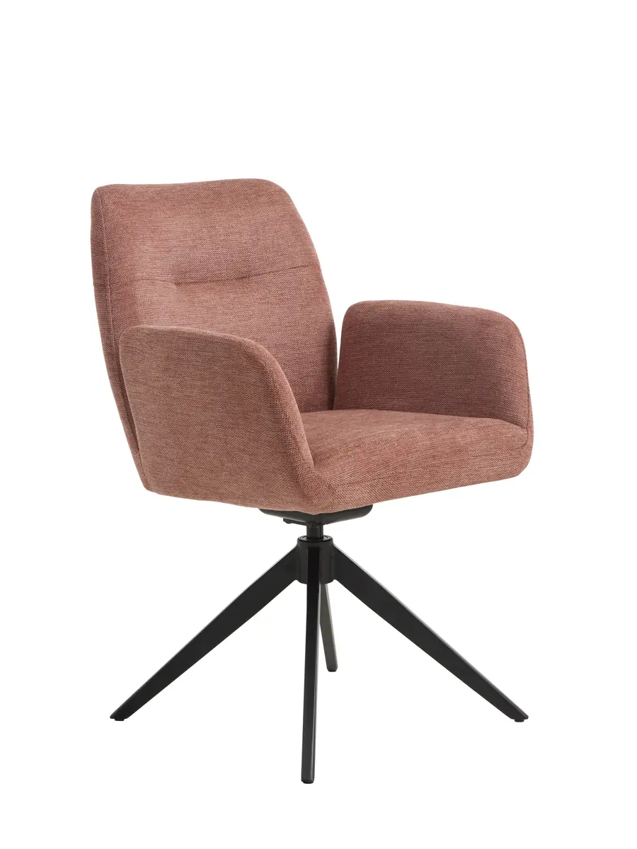 Armlehnstuhl - drehbar, Stoff, Rosa