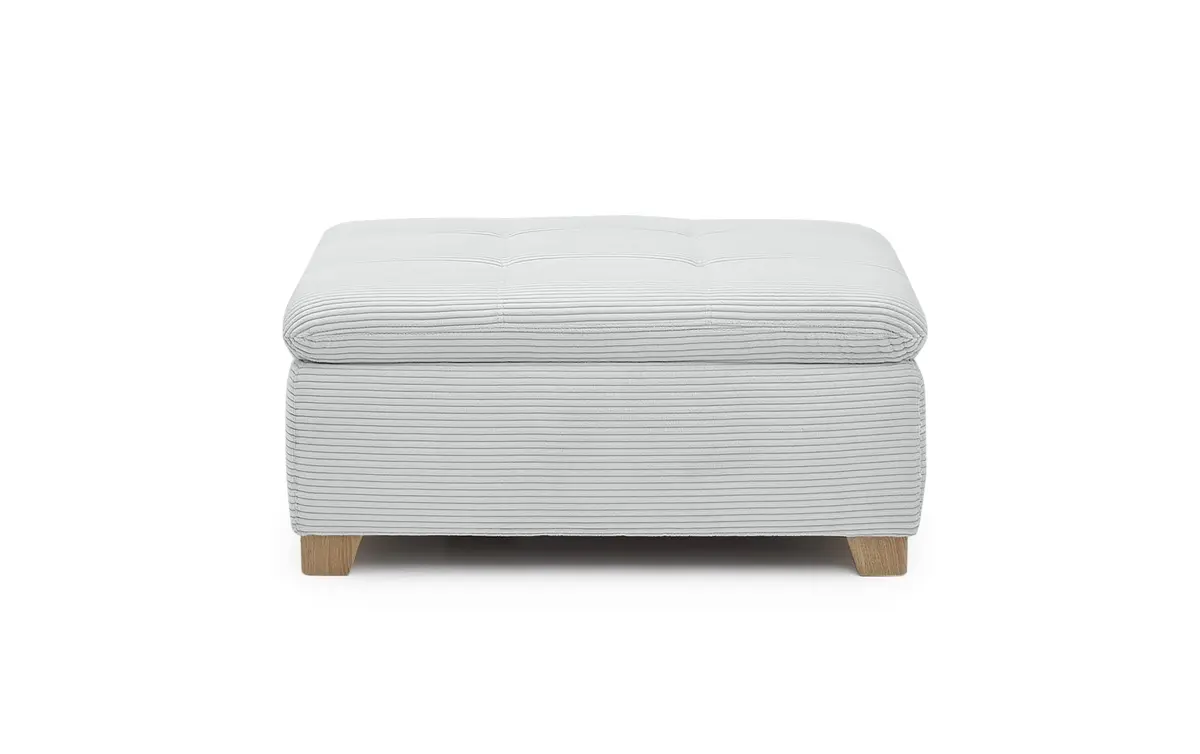 Hocker JAMILA - Stoff, Silberfarben