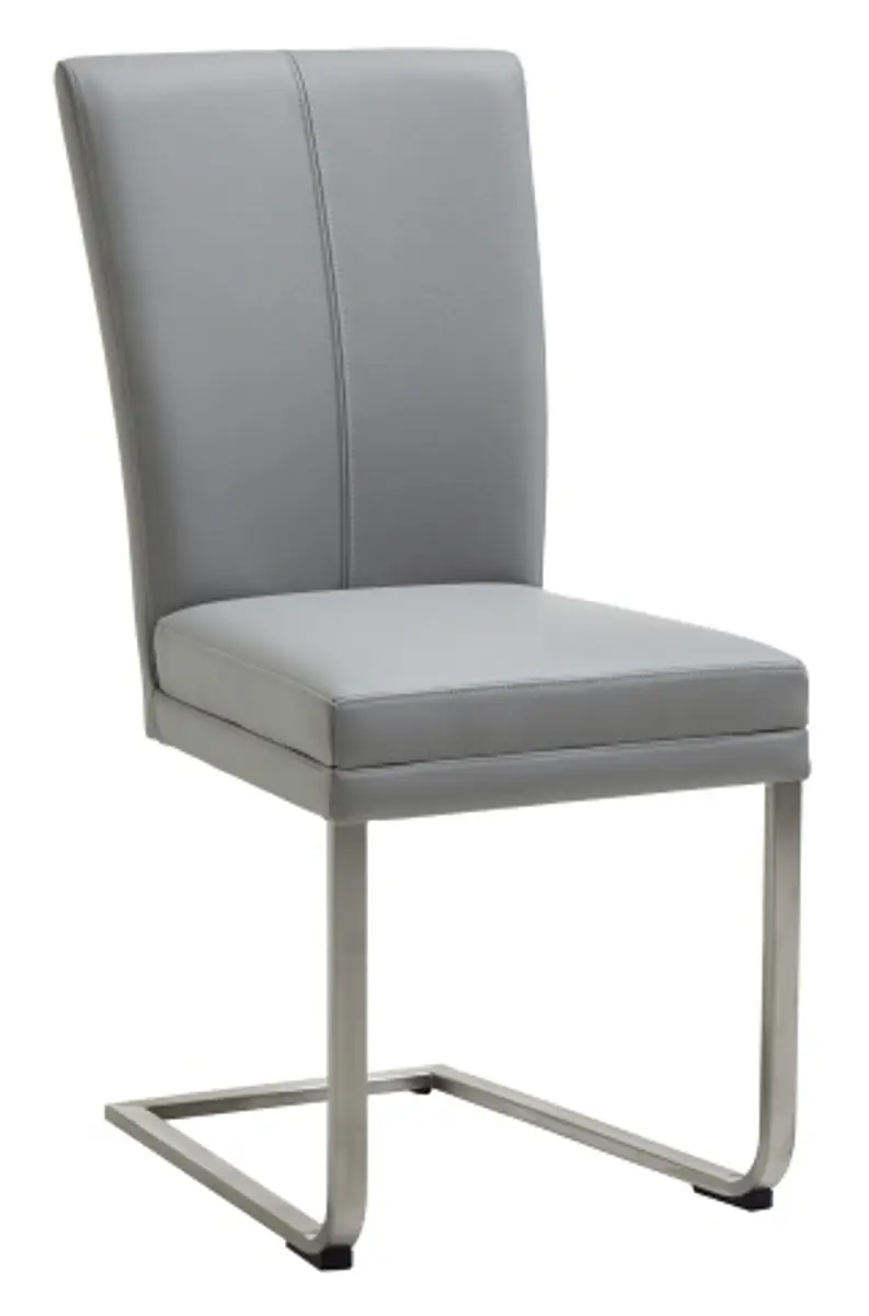 Schwingstuhl EM Zadar - Leder, Hellgrau