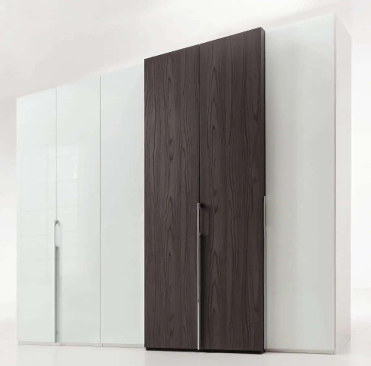 Drehtürenschrank - B. ca. 300 cm, Weißglas