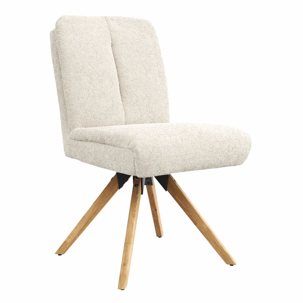 Stuhl Evania - Dreh und Relax-Funktion, niedriger Rücken, Stoff, Creme