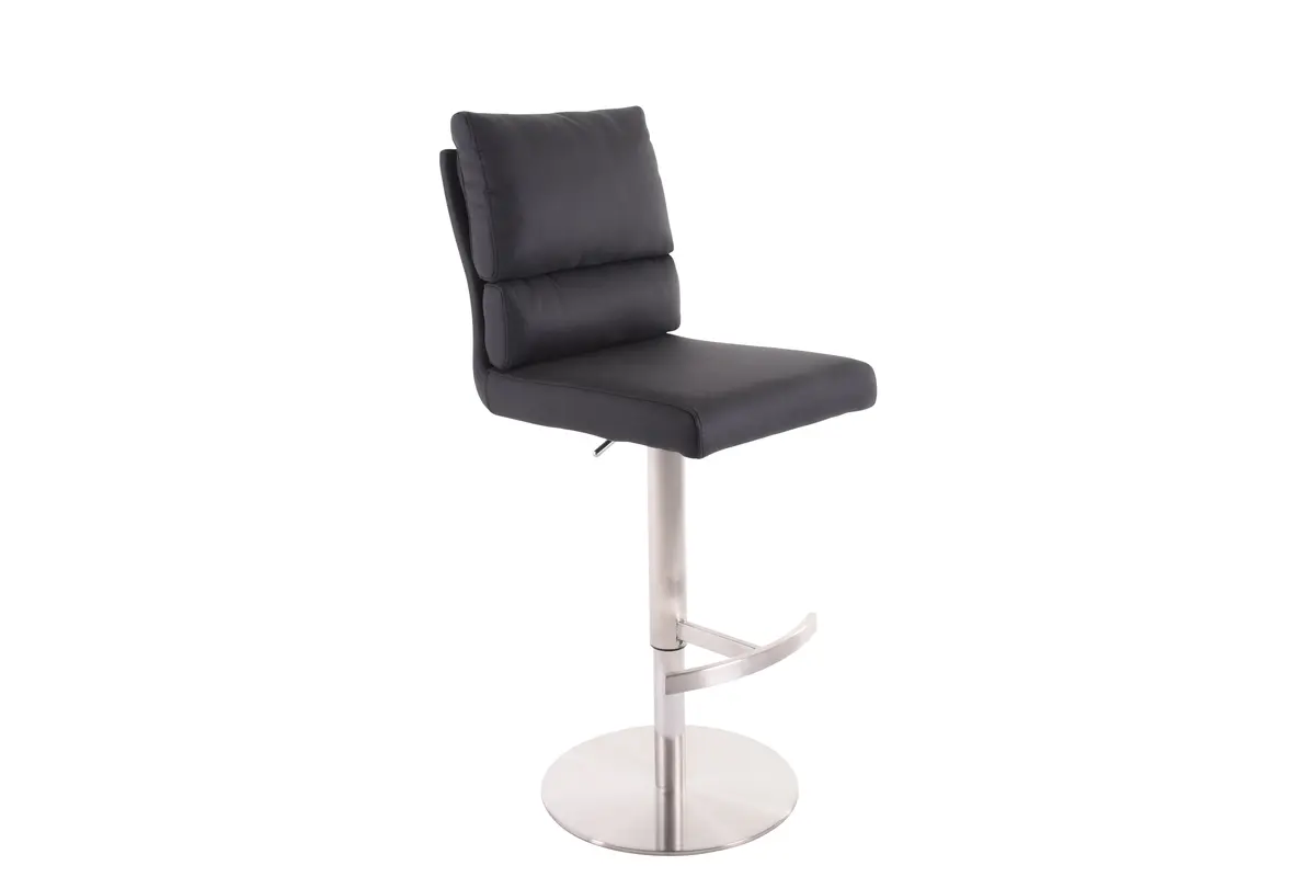 Barhocker MAIKA - höhenverstellbar, Stoff, Schwarz