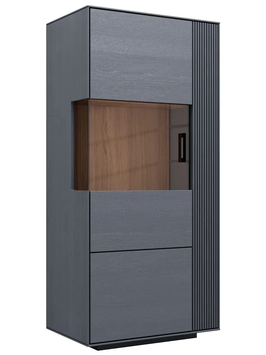 Vitrine Estana - Eiche massiv, Anthrazit