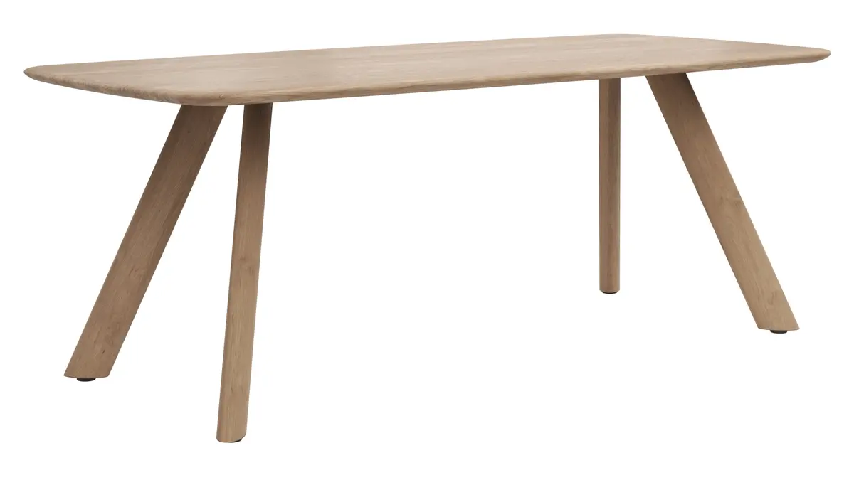 Esstisch Nayara - LB ca. 200x100 cm, Eiche massiv, satin gebeizt matt lackiert