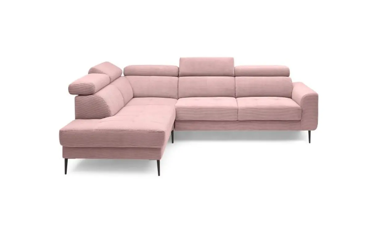 Ecksofa CHARIS - Ecke links, 2-Sitzer, Microfaser, Altrosa