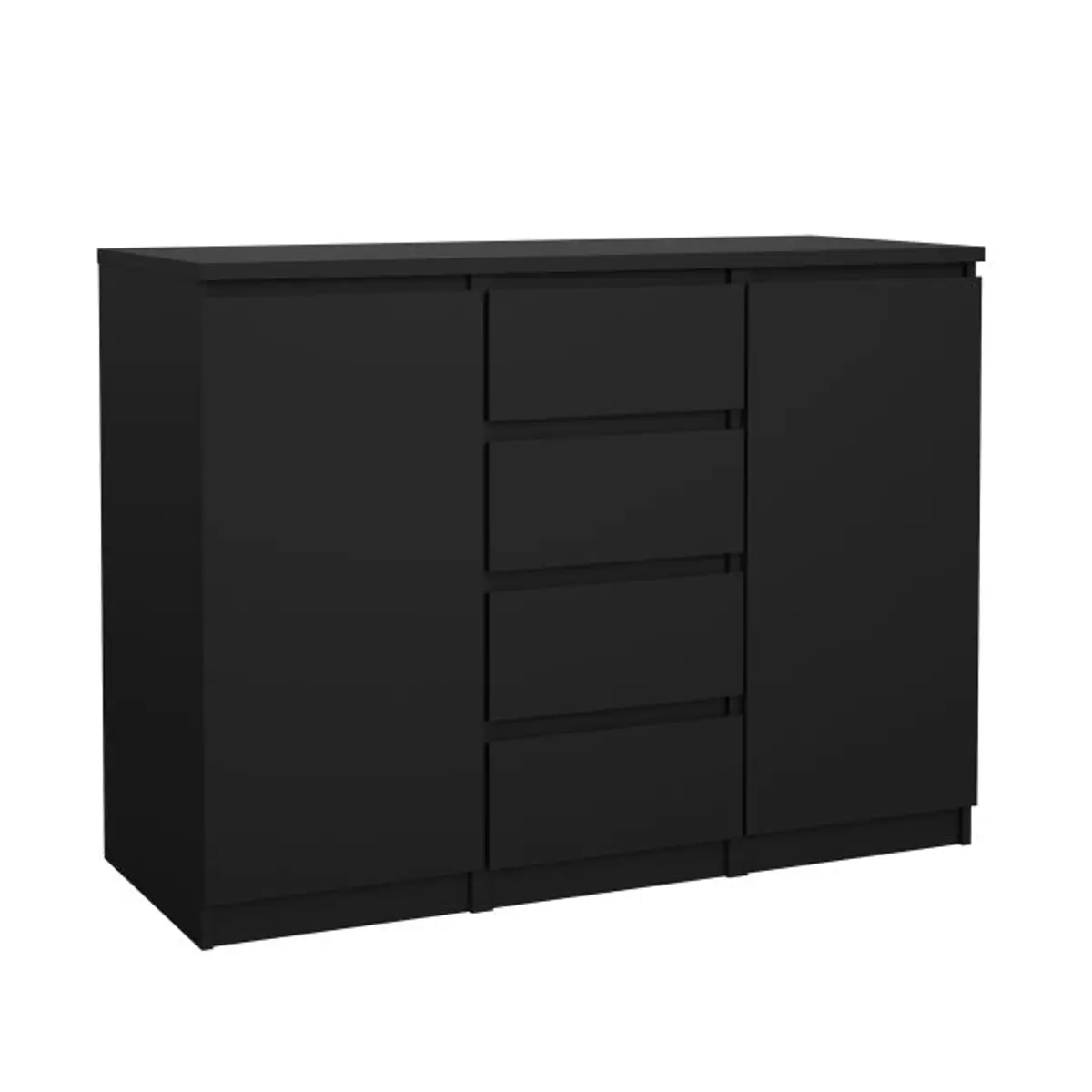 Kommode - B ca. 121 cm, Schwarz 