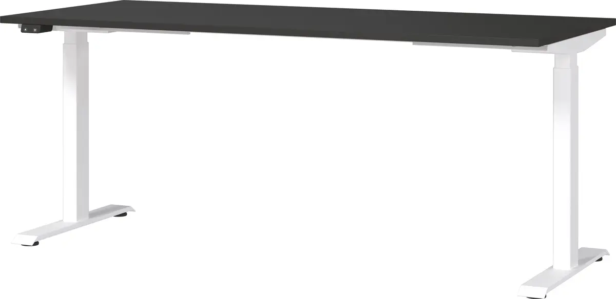 Schreibtisch GELI - höhenverstellbar, LB ca. 180x80 cm, Graphit, Weiß