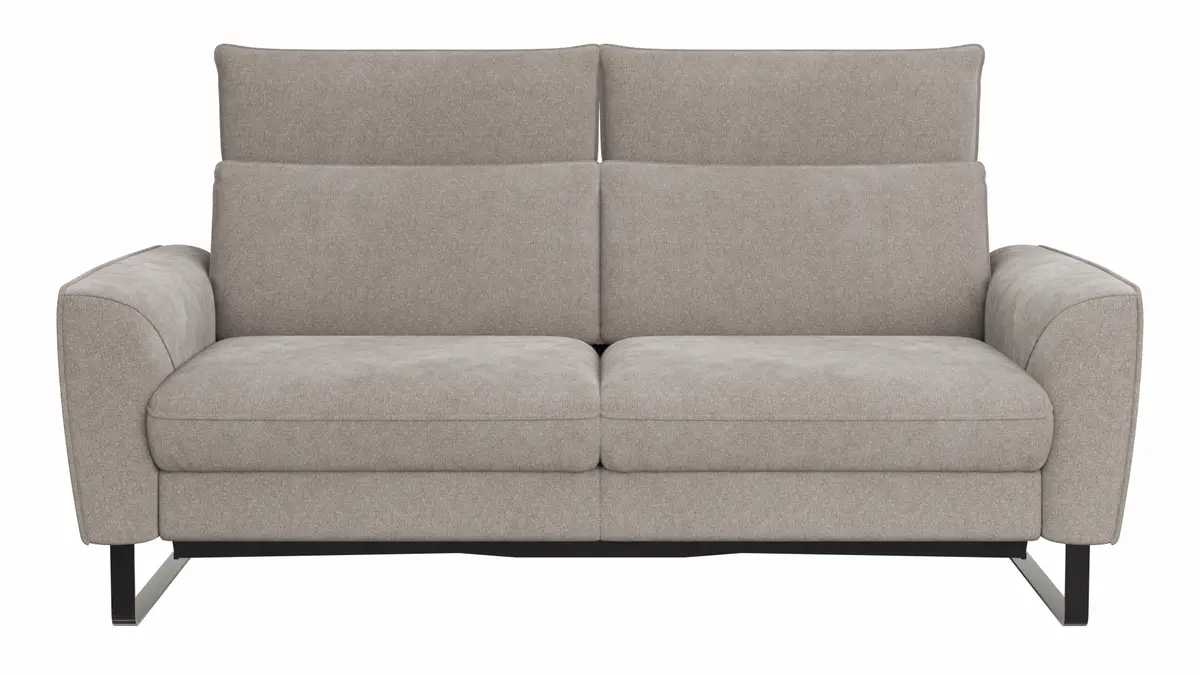 Sofa Avela - 2-Sitzer inkl. Sitzvorzug motorisch und Kopfteil verstellbar, Stoff, Bisquit