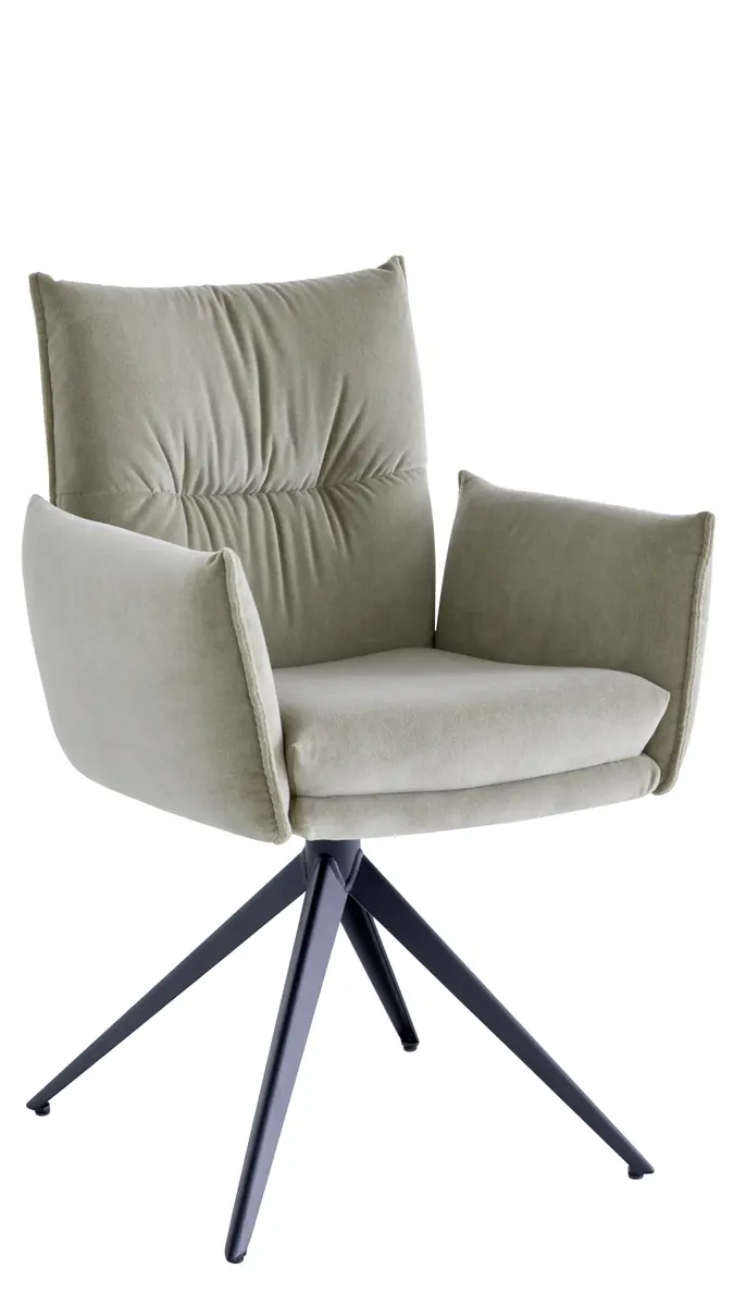 Armlehnstuhl Coscino - Velour, Graubeige