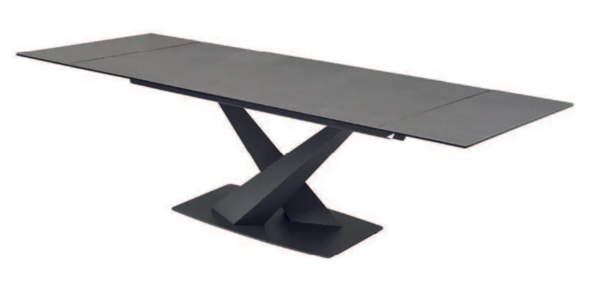 Esstisch Carva - verlängerbar, LB ca. 160x90 cm, Keramik, grau