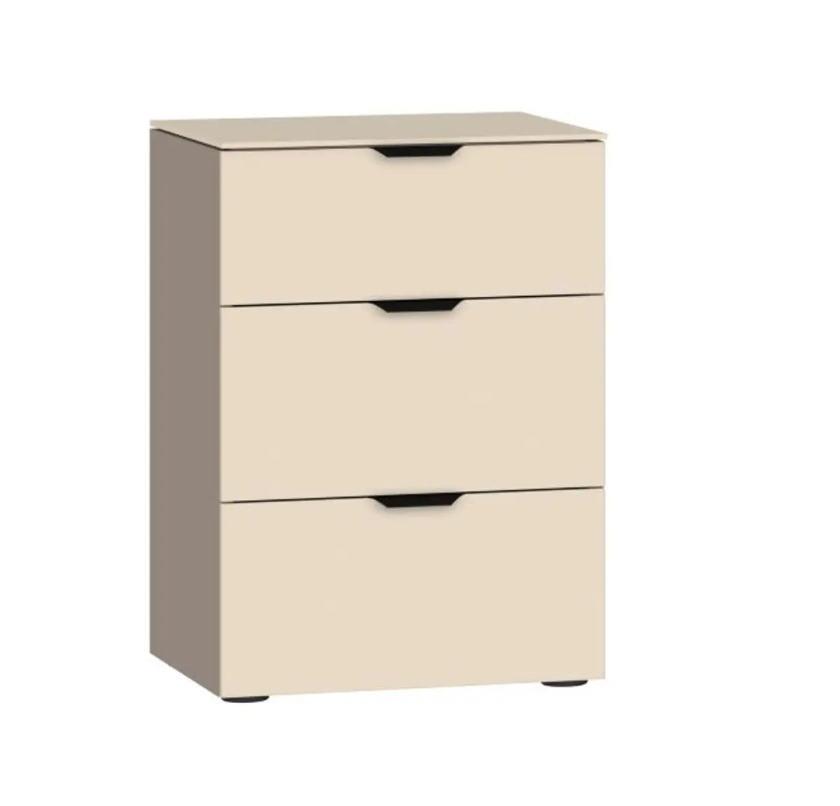 Nachtkommode JOIN IT- Nougat, Glas, Creme