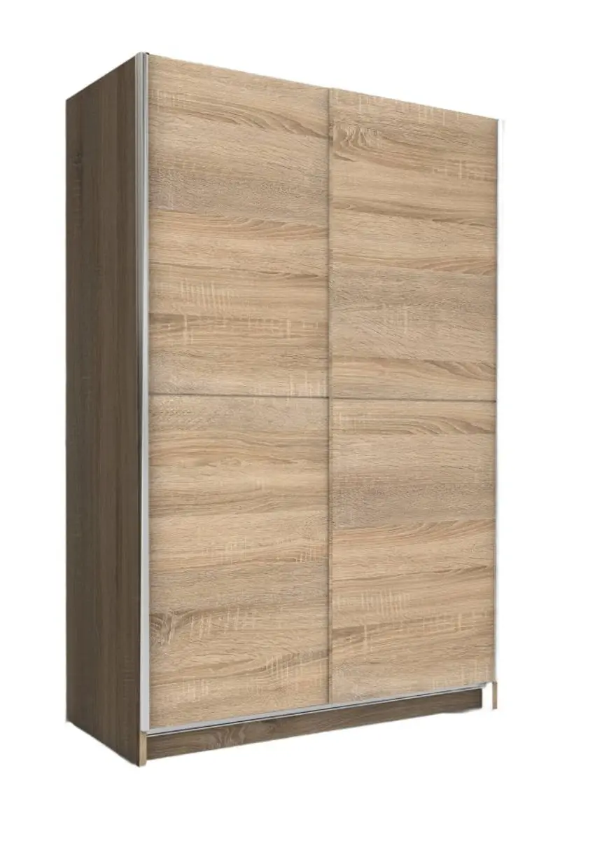 Schwebetürenschrank- B ca. 125 cm, Eiche Dekor