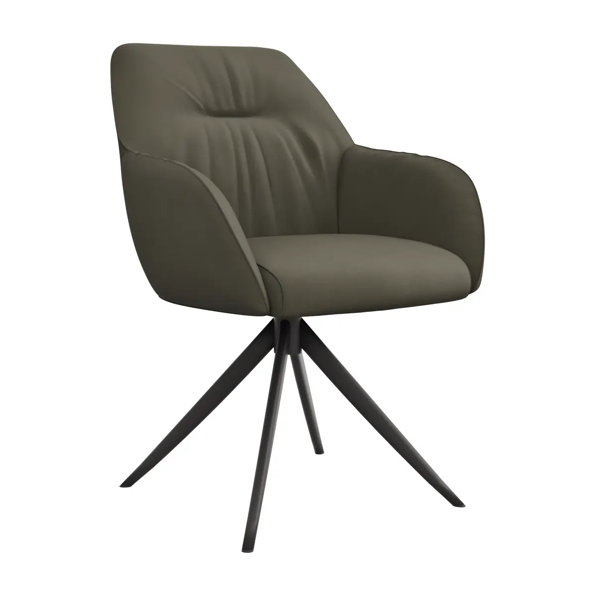 Armlehnstuhl Noli - drehbar, Leder, Avokado