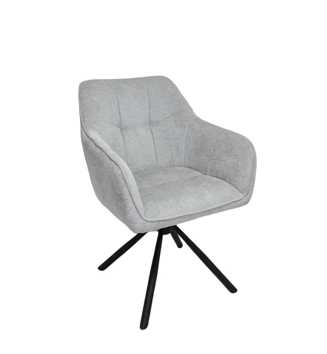 Armlehnstuhl MARLE - drehbar, Stoff, Silberfarben