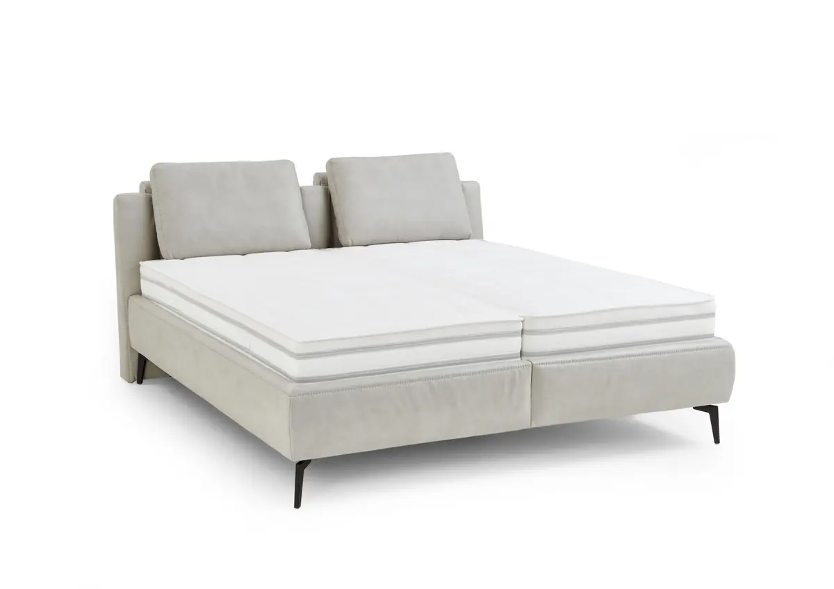 Polsterbett - Liegefläche ca. 180x200 cm, Stoff, Silbergrau