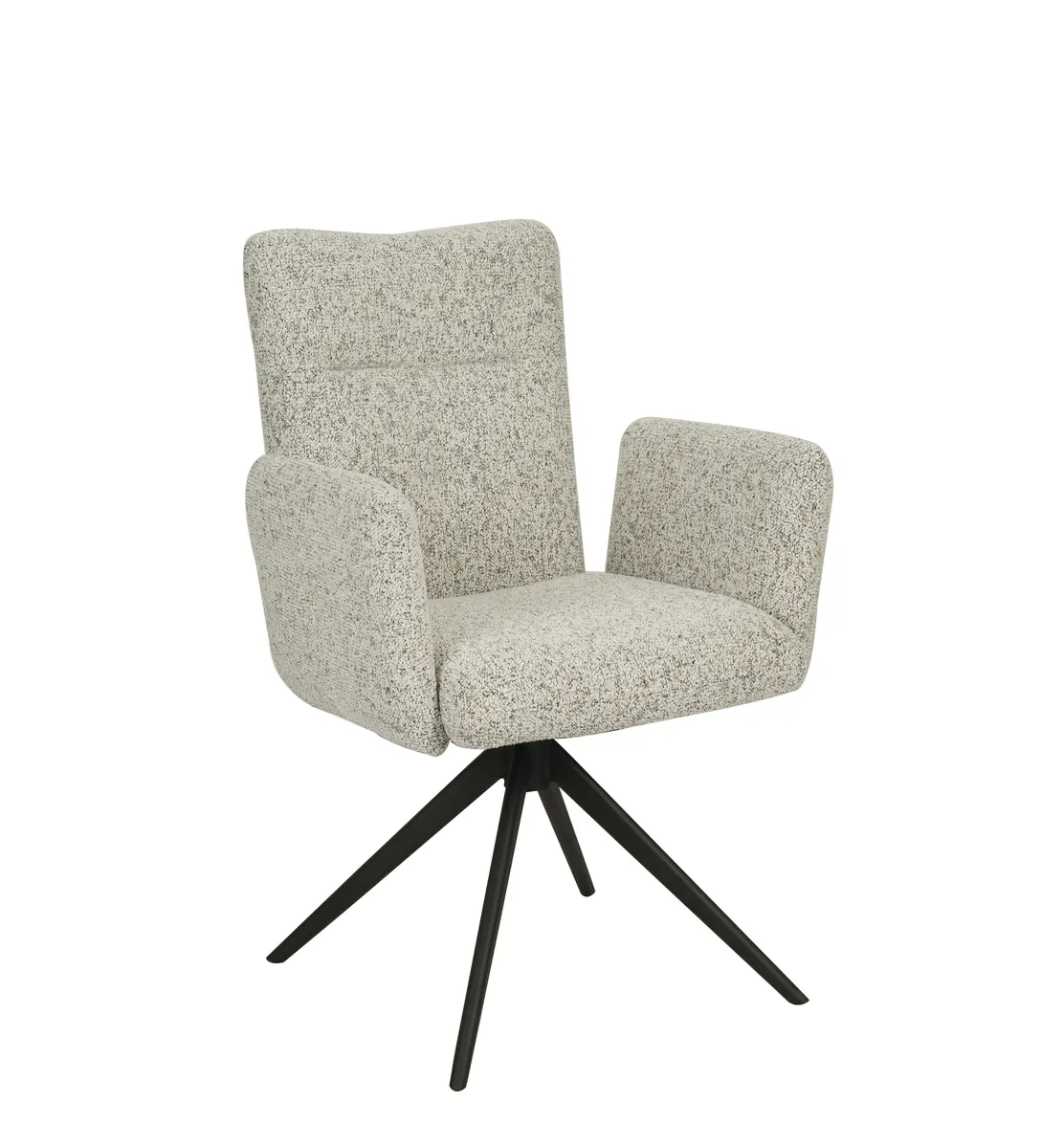 Armlehnstuhl MYLENE - drehbar, Stoff, Schwarz-Weiß