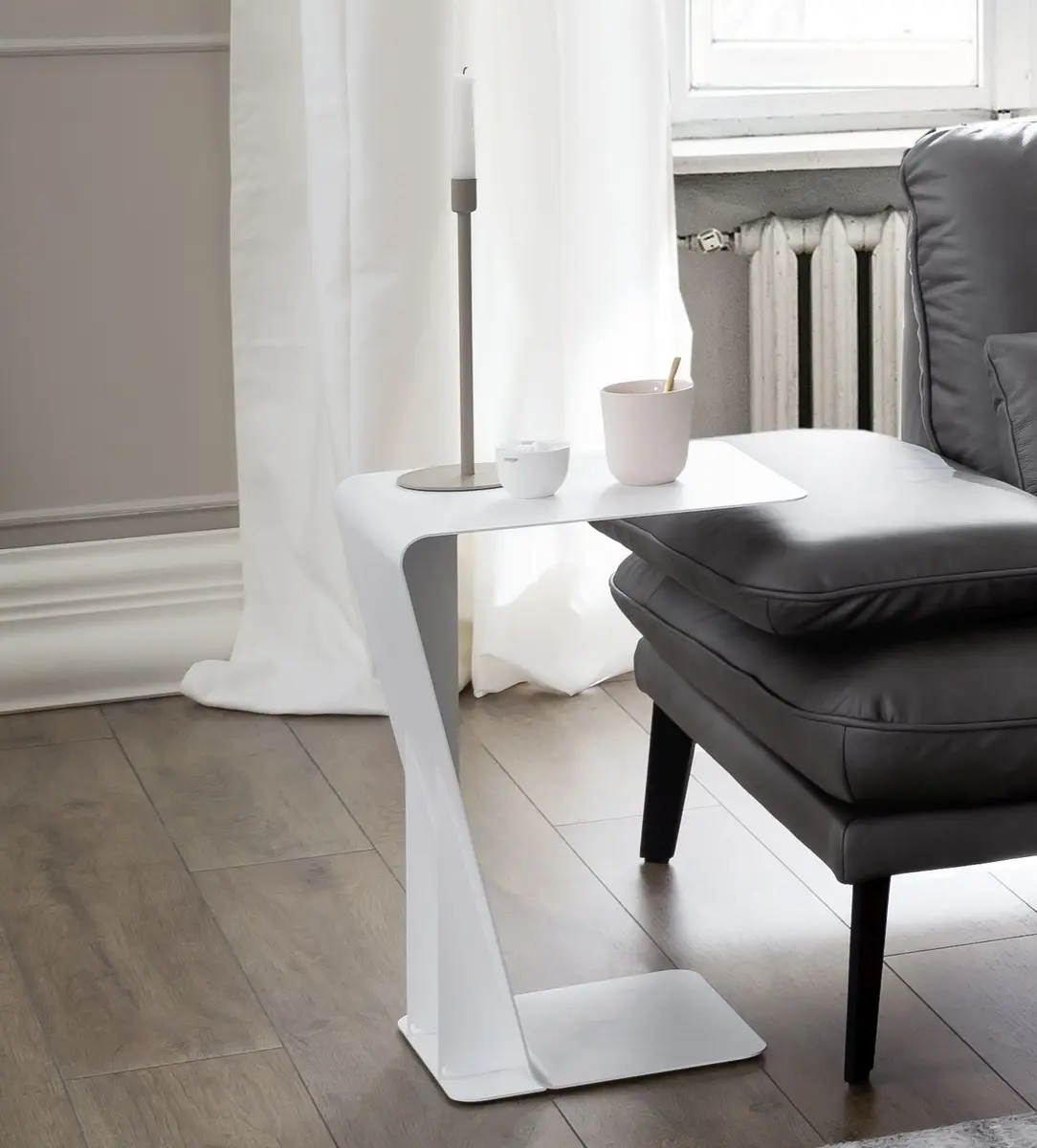 Beistelltisch Susa 3 - Metall, Weiß