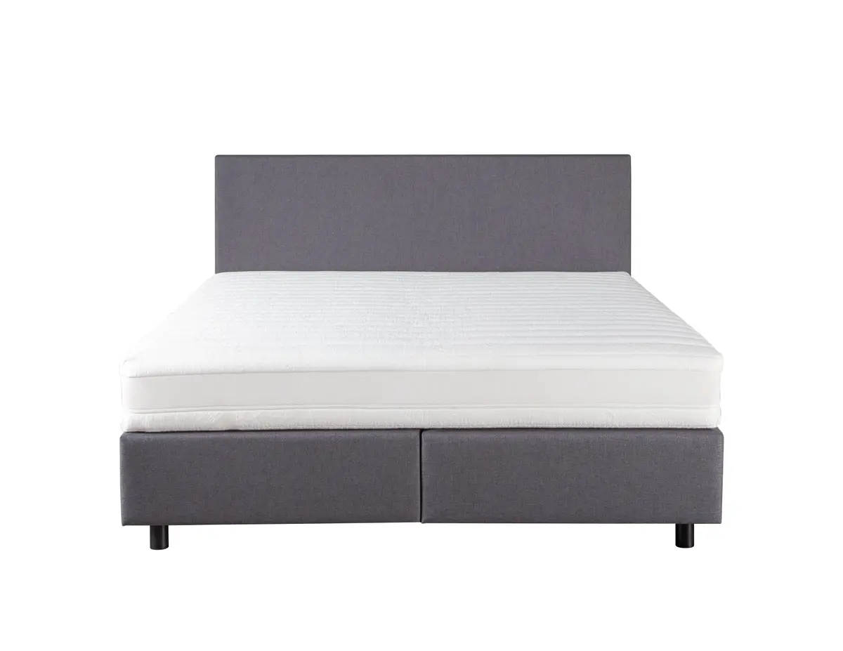 Boxspringbett Premium Line Simple - Liegefläche ca. 180x200 cm, Stoff, Dunkelgrau