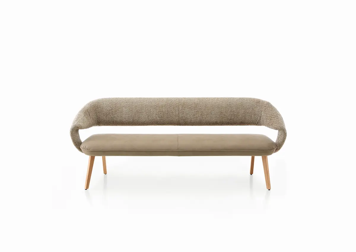 Polsterbank - Breite ca. 221 cm, Stoff, Mehrfarbig