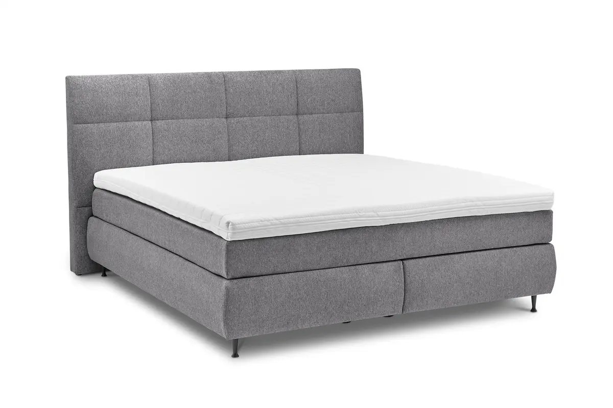  Boxspringbett ALICA- Liegefläche ca. 180x200 cm, Stoff, Anthrazit