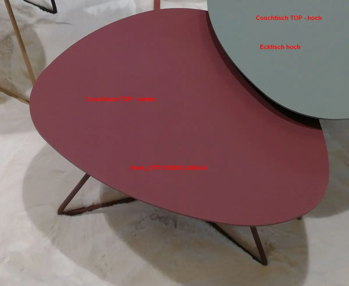 Couchtisch Fano - LBH ca. 67x60x38 cm, Fenix, Bordeaux