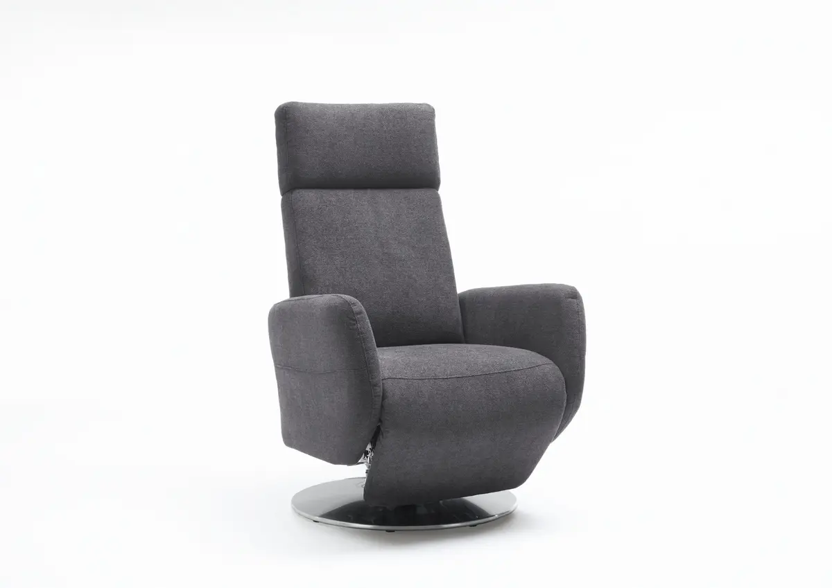 Relaxsessel - inkl. Relaxfunktion, Stoff, Silbergrau