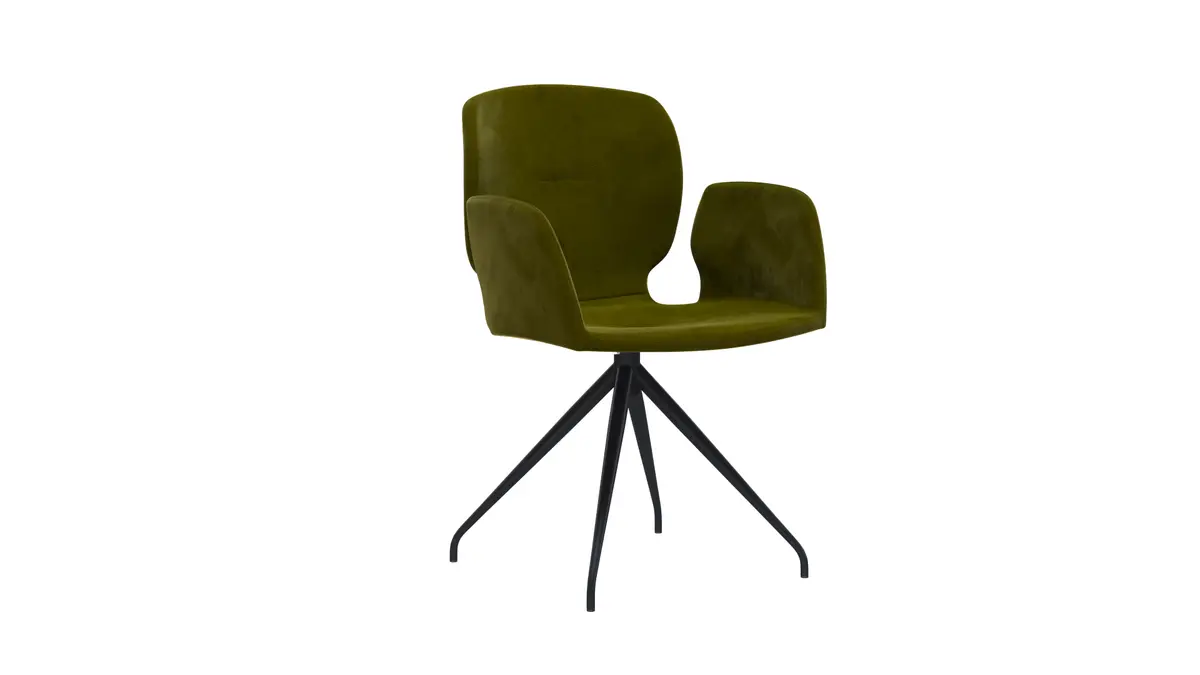 Armlehnstuhl Saltino - Stoff, Schlammgrün