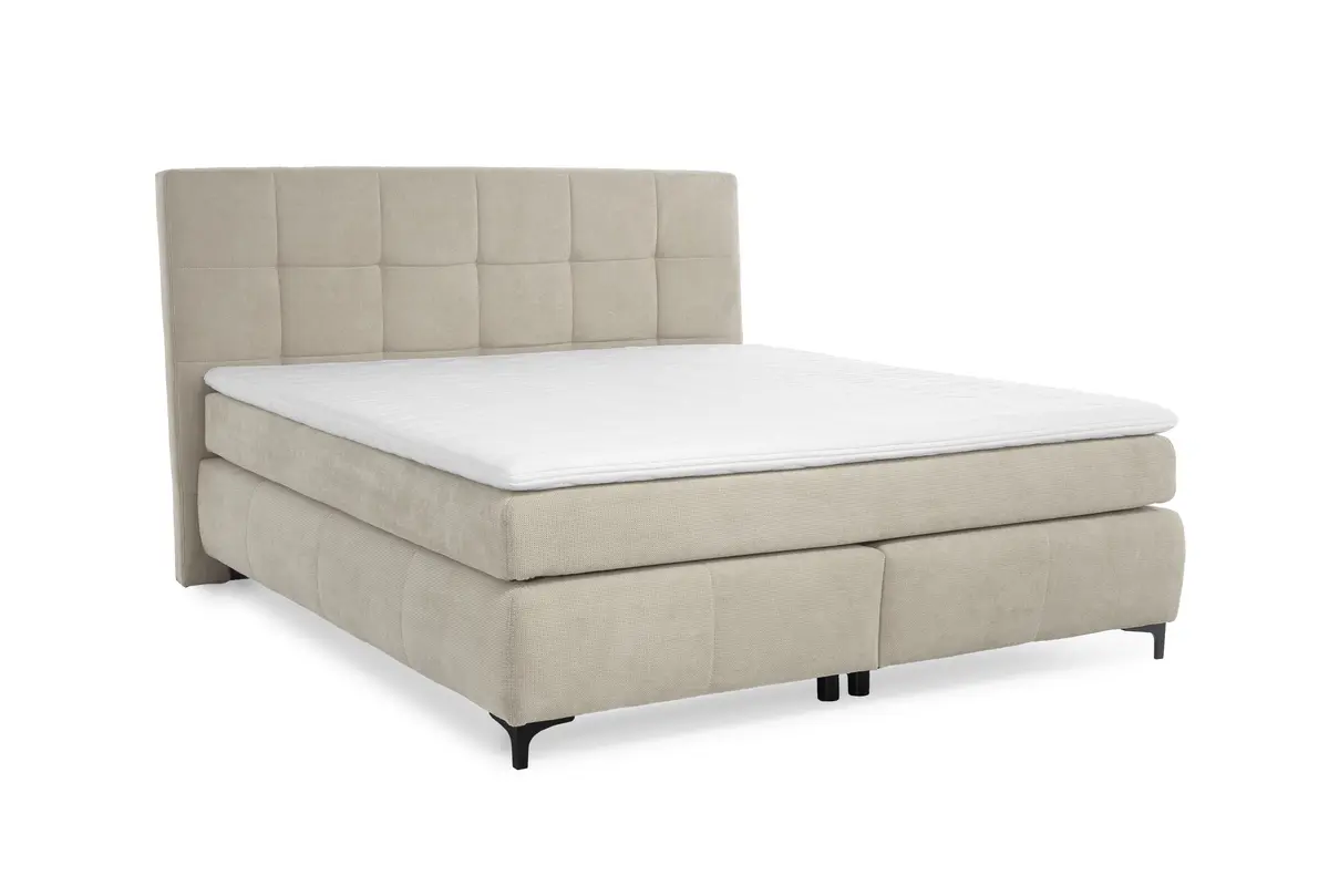 Boxspringbett- Ligefläche ca. 180x200 cm, Stoff, Beige