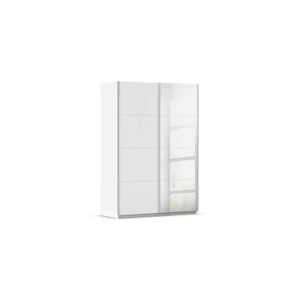 Schwebetürenschrank RUBITO- B ca. 136 cm, Weiß, Spiegel
