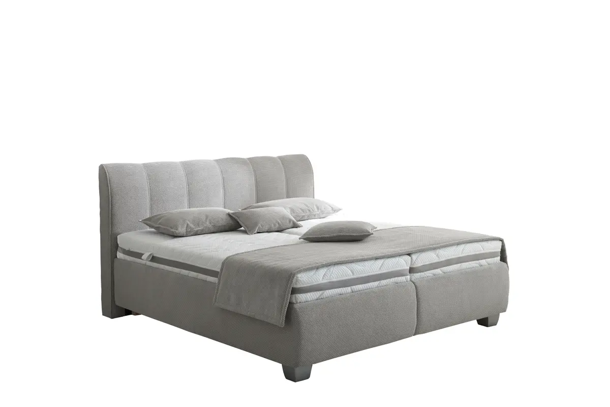 Polsterbett- Liegefläche ca. 180x200 cm, Stoff, Hellgrau